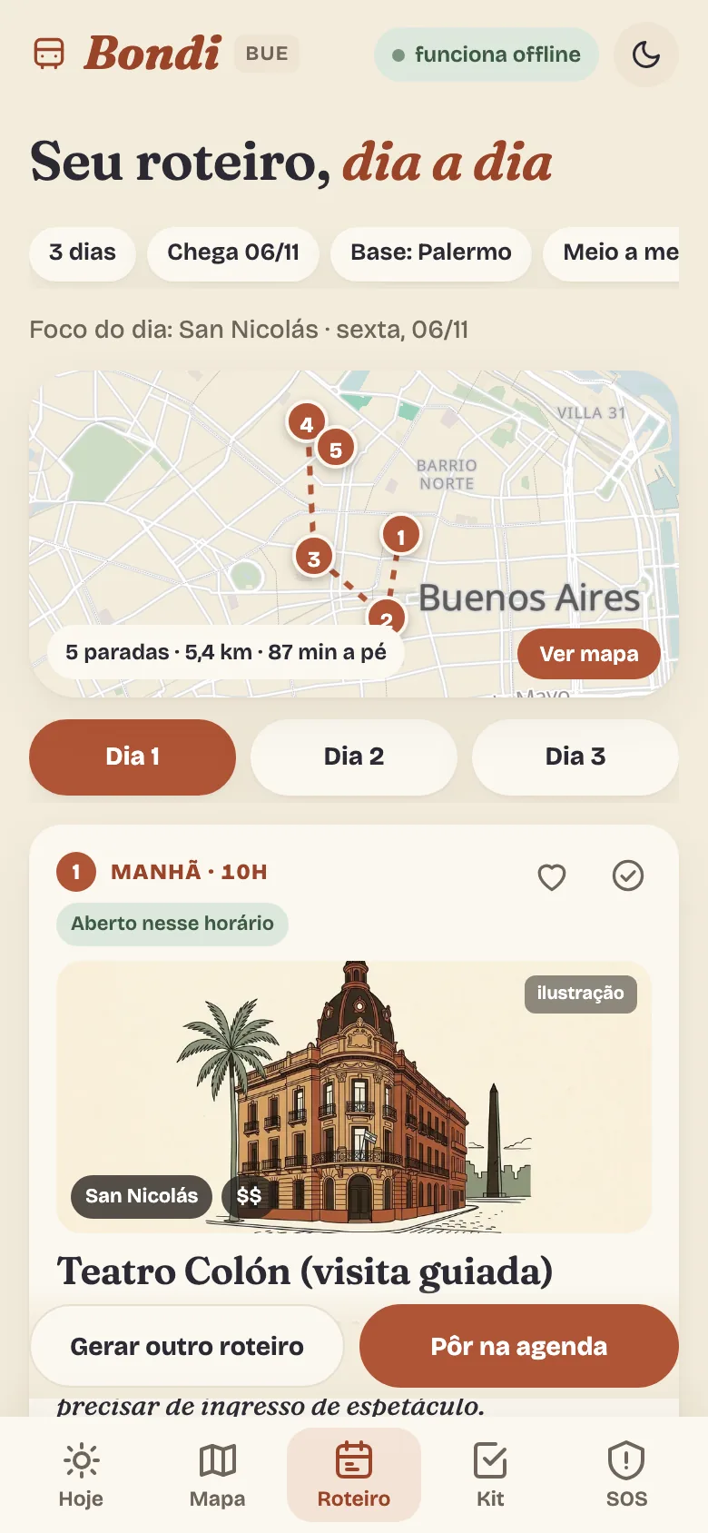 Roteiro dia a dia de Buenos Aires com mapa no topo